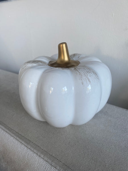 White Ceramic Pumpkin