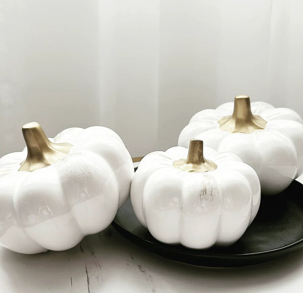 White Ceramic Pumpkin